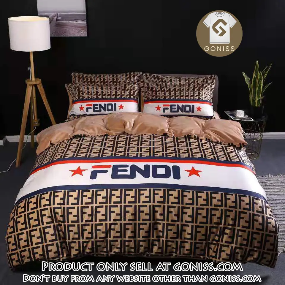 Fendi luxury logo fashion brand premium bedding set home decor hqn gn5425213